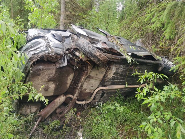 Водитель ВАЗ-2112 вылетел в кювет на 46 км автодороги Ухта - Троицко-Печорск